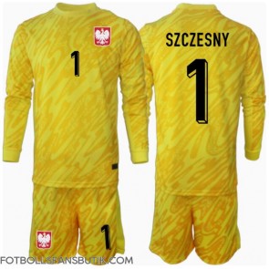 Polen Wojciech Szczesny #1 Målvakt Replika Hemmatröja Barn EM 2024 Långärmad (+ Korta byxor)